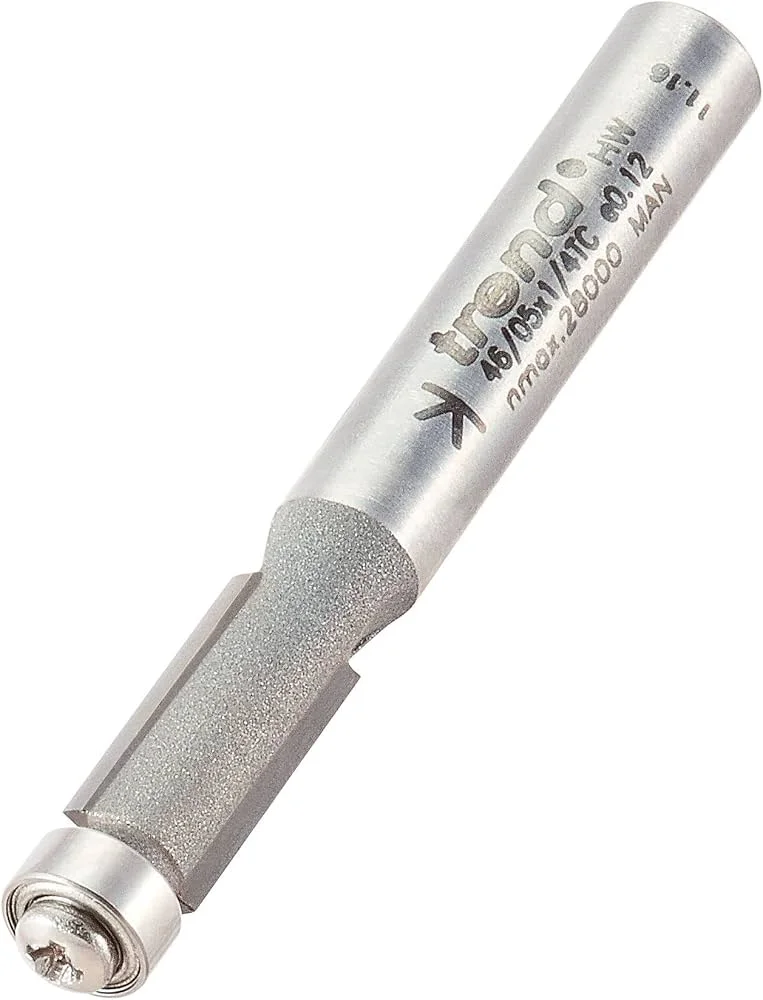 Trend Bündigfräser, 1/4-Zoll-Schaft, Kugellager, Hartmetallspitze | Führt  präzise bündige Fräsarbeiten, mit Kugellager, Hartmetallspitze und  1/4-Zoll-Schaft, 46/05X1/4TC