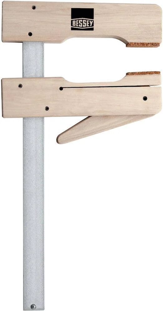 BESSEY Holzklemme HKL20 | 200 mm Spannweite | 110 mm Ausladung | Schonendes  Spannen dank Korkauflagen – ideal für empfindliche Holzoberflächen ohne  Druckstellen