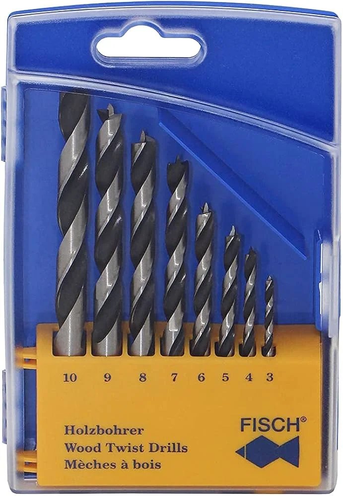 FISCH 01200008K Holzspiralbohrer-Kassette 0120 Bohrer ø 3-10 mm 8-teilig